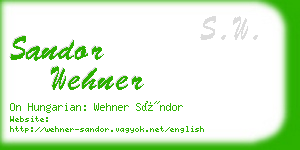 sandor wehner business card